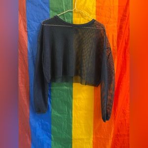 Mesh long sleeve crop top💙💙